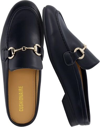 CUSHIONAIRE Yummy Slip On Womens Mules, Business Casual Loafers for Women with Low Heel and Metal Chain Detail - [Run Small Size Up] in Saudi Arabia