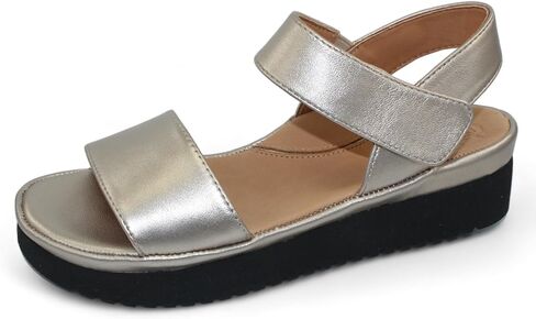 Champagne Met Nappa Women's Abrilla Sandals by L'Amour Des Pieds in Kuwait