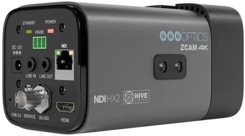كاميرا PTZOptics Studio 4K مع زووم بصري 20x (رمادي) حزمة مع شاشة LCD Delvcam VGRIP-2 حامل مشبك متعدد الأذرع in Kuwait