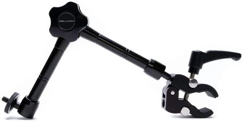 كاميرا PTZOptics Studio 4K مع زووم بصري 20x (رمادي) حزمة مع شاشة LCD Delvcam VGRIP-2 حامل مشبك متعدد الأذرع in Kuwait