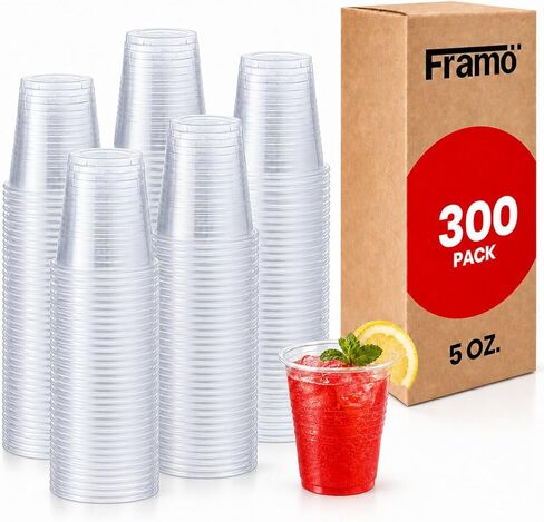Framo 7 Oz Clear Disposable Plastic Cups, For Any Occasion, Ice Tea, Juice, Soda, and Coffee Glasses for Party, Picnic, BBQ, Travel, and Events (300 Pack) in Kuwait