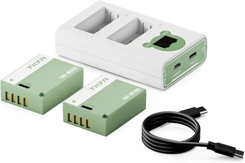 مجموعة بطارية محطة الشحن Tilta NP-W126S | شاحن مزدوج + 2 بطاريات | USB-C PD شحن سريع | الغابة الخضراء in Kuwait