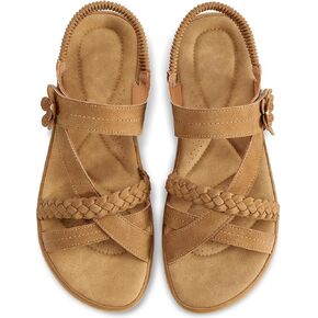 Comfortable Womens Sandals Summer: Casual Breathable Insoles Women flat Sandal - Lightweight Dressy Woven Walking Outdoor Shoes in Kuwait