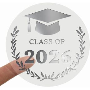 100 PCS ملصقات التخرج ، فئة من 2025 ملصقات رقائق شفافة ، الأختام الذهبية/الفضة/الوردية الذهب ، 1.6 بوصة ، مثالية لبطاقات التخرج ، الدعوات ، تغليف الهدايا ، وفضلات الحفلات (روز) in Kuwait