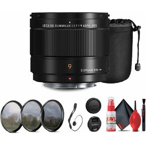 مجموعة عدسات Panasonic Leica DG Summilux 9mm f/1.7 ASPH (H-X09) تتضمن: مجموعة مرشحات مكونة من 3 قطع، وأغطية عدسات، وحقيبة عدسة، وحافظة للغطاء، ومجموعة تنظيف كاملة in Kuwait