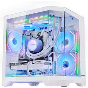 كمبيوتر Ocean of Stars Gaming RTX 5070 12GB - AMD Ryzen 7 9700X 8-Core 3.8 جيجا هرتز، 32 جيجا بايت DDR5 RAM، 1 تيرابايت PCIe SSD، WiFi + BT، 850W PSU، مبرد سائل، Windows 11-RGB كمبيوتر مُصمم مسبقًا - أبيض in Kuwait