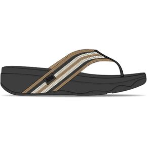 صنادل FitFlop Surfa شريطية بشريط عند أصابع القدم، اللون: مزيج أسود، المقاس: 10 (A6C-231-080) in Kuwait
