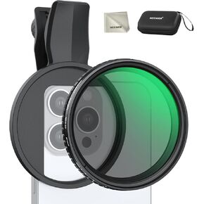 مرشح NEEWER 67 مم متغير ND متوافق مع iPhone، مشبك على ND2-32 مجموعة ملحقات التصوير الفوتوغرافي لعدسات الهاتف ذات الكثافة المحايدة المتوافقة مع iPhone 17 16 15 Pro Max Plus 16e 14 13 mini، FL-B25 in Kuwait