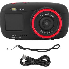 Akozon Teens Students 2.5K 48MP HD Dual Screen WiFi 16X Digital Zoom Selfie Camera Travel (Black) in Kuwait