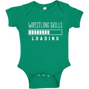 Wrestling Skills Loading Baby Bodysuit One Piece or Toddler T-Shirt Wrestler Infant Apparel in Kuwait