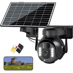 كاميرا أمان خلوية 4K 8MP 4G LTE، كاميرا لاسلكية خارجية مع بطاقة SIM مدمجة، رؤية ليلية، صوت ثنائي الاتجاه، كشف حركة PIR، مقاومة للطقس IP66، تشغيل بطاقة SD. in Kuwait
