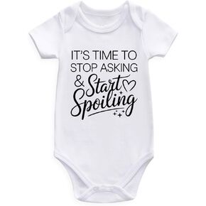 توقف عن السؤال وابدأ في إفساد إعلان الحمل للأجداد Baby Bodysuit in Kuwait