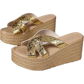 Pocadri Womens Dressy Platform Sandals Summer Comfortable Slip On Wedge Sandal Open Toe Orthopedic Walking Shoes Travel Beach in Kuwait