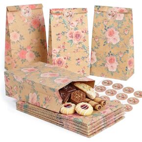 VGOODALL 36 PACK حقائب هدايا مع ملصقات ، 4.7 × 33 × 8.7 بوصة لحفل الأزهار لصالح الحقائب لعلاج حفل زفاف استحمام عيد ميلاد اللوازم التعبئة والتغليف السائبة in Kuwait
