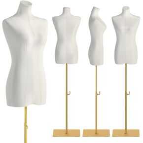 Female Mannequin Torso Sewing: Adjustable Height from 47.2 to 74.8 Inch Female Dress Form for Clothing Display and Sewing - Pinnable Mannequin with Support Metal Base Stand in Kuwait