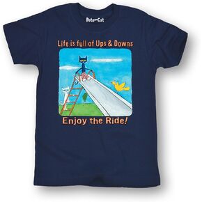 Pete the Cat - Ups and Downs - Toddler Short Sleeve T-Shirt - Size 5T Navy in Saudi Arabia