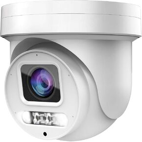 Real HD 4K 8MP Mini PTZ Dome PoE IP Camera Outdoor Pan 350° Tilt 90° 5X Optical Zoom, 130Ft Full Color Night Vision, H.265, IP67, NDAA Compliant in Saudi Arabia