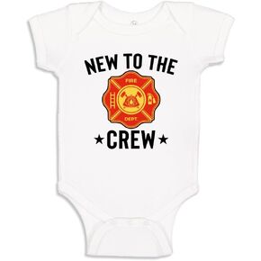 New to The Crew Fireman Baby Bodysuit One Piece Or Toddler T-Shirt Cute Firefighter Baby Gift in Kuwait