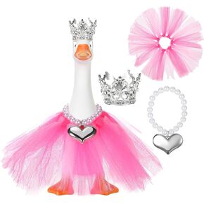 7 Inch Mini Desk Goose Outfits,Mini Porch Goose Outfits Includ Bowknot Top Hat & Tutu Dress for Princess Goose Statue Art Decor（Purple） in Saudi Arabia