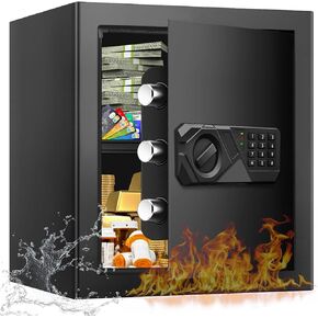 4.0 cu ft صندوق آمن كبير لقطر النيران للأعمال التجارية ، انخفاض نقدي مضاد للسرقة آمنة مع فتحة وقفل مزيج ، خزانات الإيداع الثقيلة لكنيسة بريد الأعمال المنزلية in Kuwait