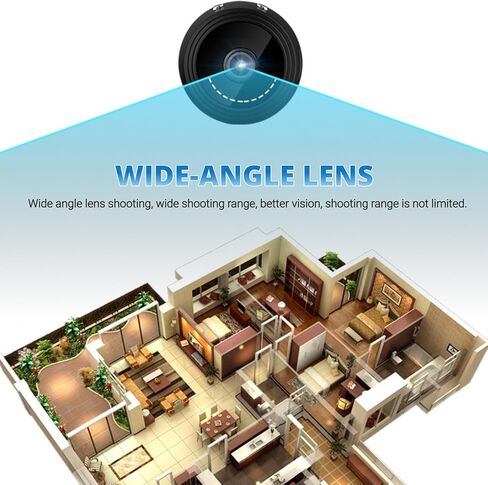 كاميرا Yunseity A9 Home Mini مع غطاء خلفي مغناطيسي، كاميرا أمان منزلية بدقة 1080 بكسل ثنائية الاتجاه، كاميرا رؤية ليلية بالأشعة تحت الحمراء لساحة المكتب المنزلي (أسود) in Kuwait