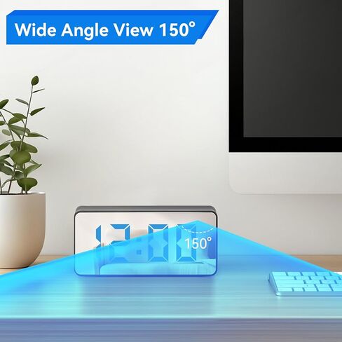 كاميرا مخفية واي فاي بدقة 1080 بكسل (تصميم ساعة رقمية) - رؤية ليلية، زاوية واسعة وتسجيل دائري، كاميرا مربية أمان داخلية للمراقبة المنزلية in Kuwait