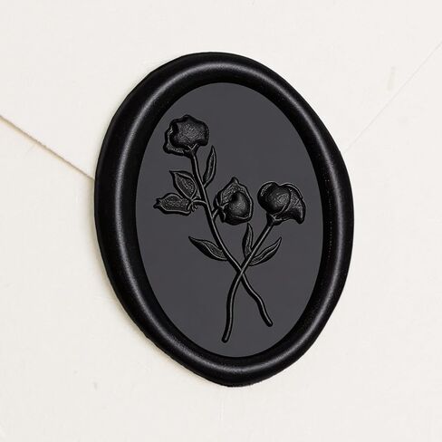 uniqooo 3d floral wax seal ملصقات - 50pcs أختام أنيقة ذاتية للذات في ثلج أبيض ، لدعوات الزفاف ، هدايا عيد الميلاد ، مظاريف ، ديكور الحفلات in Saudi Arabia