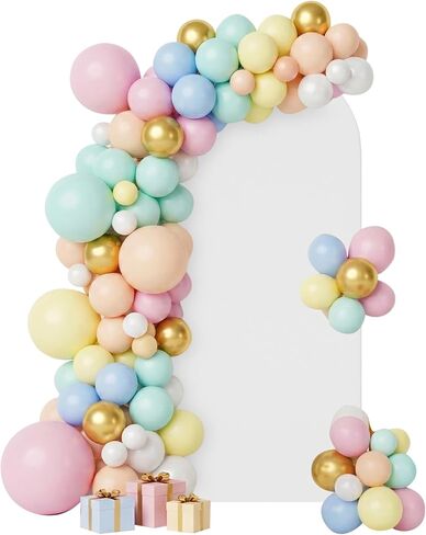 White Arch Backdrop Cover, 7.2x4ft Spandex Balloon Arch Cover for Backdrop Stand, Thick Wrinkle-Free Double-Sided Fabric Stretchy Background for Baby Shower, Wedding, Birthday, Event Party Decoration in Kuwait