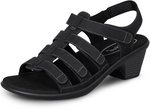 Orthofeet Women's Orthopedic Tessa Adjustable Leather Heeled Sandal in Saudi Arabia