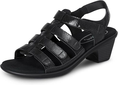Orthofeet Women's Orthopedic Tessa Adjustable Leather Heeled Sandal in Saudi Arabia
