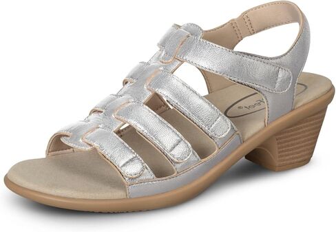 Orthofeet Women's Orthopedic Tessa Adjustable Leather Heeled Sandal in Saudi Arabia
