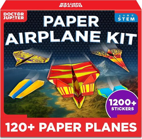 Doctor Jupiter My First Paper Airplane Book Kit for Kids Ages 6+ | Make & Fly 50+ Paper Airplanes with 500+ Stickers |Birthday Gift Ideas for 6-7-8-9-10 Year Old Boys & Girls | Airplane Toy, Craft Kit in Saudi Arabia
