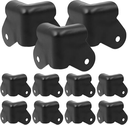 20pcs Speaker Cabinet Corner Cover Protector Metal Guard Anti-Collision Anti-Rust for Baby Proofing Furniture Cabinet Guitar Amplifier Stage Speaker Table Edge Guard Bumpers Black in Kuwait