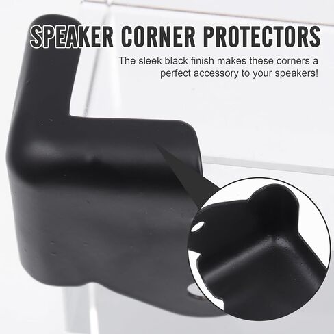 20pcs Speaker Cabinet Corner Cover Protector Metal Guard Anti-Collision Anti-Rust for Baby Proofing Furniture Cabinet Guitar Amplifier Stage Speaker Table Edge Guard Bumpers Black in Kuwait