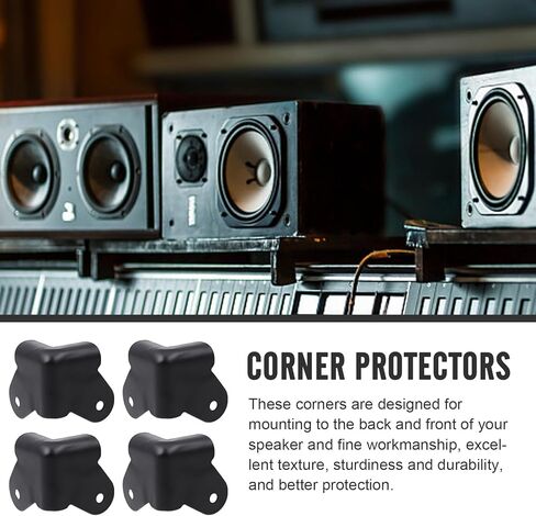 20pcs Speaker Cabinet Corner Cover Protector Metal Guard Anti-Collision Anti-Rust for Baby Proofing Furniture Cabinet Guitar Amplifier Stage Speaker Table Edge Guard Bumpers Black in Kuwait
