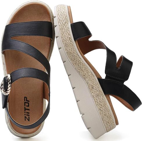 ziitop Womens Wedge Platform Espadrille Sandals with Orthopedic Arch Support Adjustable Ankle Strap Open Toe for Casual Walking in Kuwait