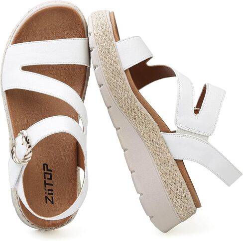 ziitop Womens Wedge Platform Espadrille Sandals with Orthopedic Arch Support Adjustable Ankle Strap Open Toe for Casual Walking in Kuwait