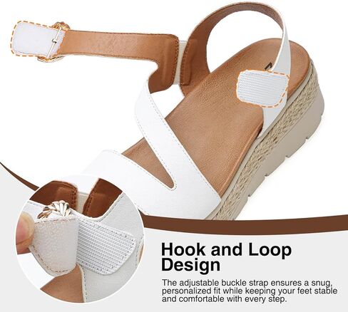 ziitop Womens Wedge Platform Espadrille Sandals with Orthopedic Arch Support Adjustable Ankle Strap Open Toe for Casual Walking in Kuwait