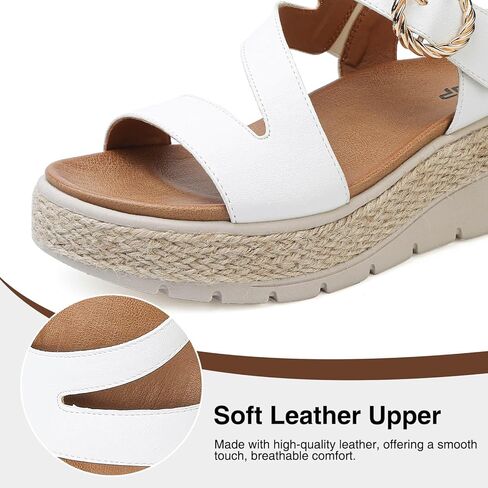 ziitop Womens Wedge Platform Espadrille Sandals with Orthopedic Arch Support Adjustable Ankle Strap Open Toe for Casual Walking in Kuwait