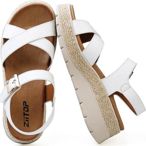 ziitop Womens Wedge Platform Espadrille Sandals with Orthopedic Arch Support Adjustable Ankle Strap Open Toe for Casual Walking in Kuwait