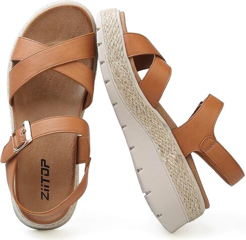 ziitop Womens Wedge Platform Espadrille Sandals with Orthopedic Arch Support Adjustable Ankle Strap Open Toe for Casual Walking in Kuwait