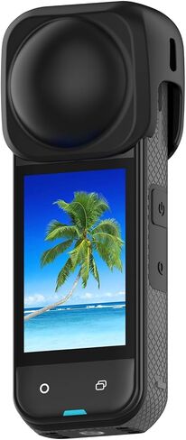 LOKEKE متوافق مع واقي غطاء عدسة Insta360 X5، غطاء حماية من السيليكون متوافق مع Insta360 X5 Len (أسود) in Kuwait