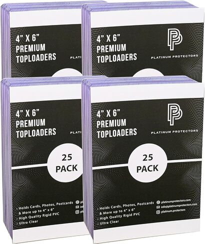4 "× 6" Toploaders (25-Count) أصحاب جامدة للبطاقات البريدية والصور والوثائق والتذكارات والأكمام البلاستيكية الصلبة الممتازات الممتلكات in Saudi Arabia