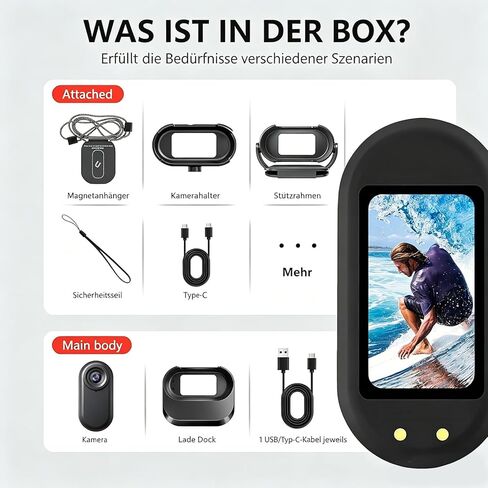 Mini Body Camera 1080P, Wearable Action Cam with Magnetic Charging Case, Thumb Size POV Camera, Premium Portable Camcorder Mount Anywhere for Work, Outdoors Activities, Pet in Kuwait