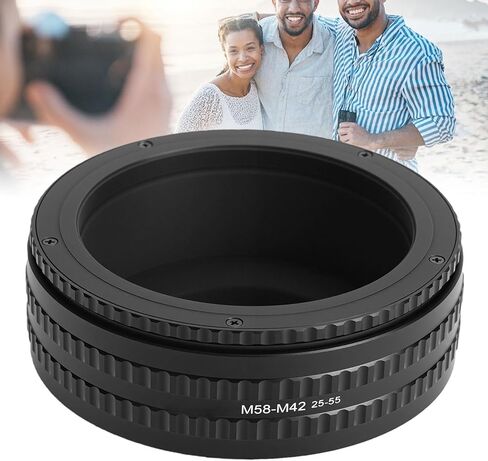 Fabater M58 to M42 25mm 55mm Focusing Helicoid Adapter, Macro Extension Tube with Smooth Precise Focus Adjustment, for Vintage Lenses to Modern Digital Cameras in Kuwait