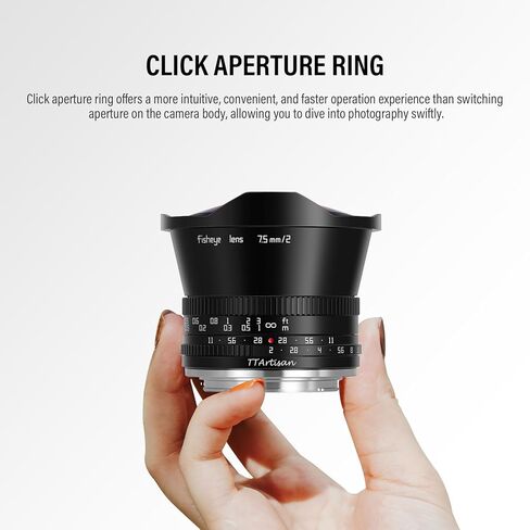 عدسة عين السمكة TTArtisan 7.5 مم F2.0 لسوني، عدسة E-Mount MF APS-C عريضة للغاية 180 درجة للتصوير الفوتوغرافي الإبداعي والمناظر الطبيعية مع ZV-E10 A6400 A6100 in Kuwait
