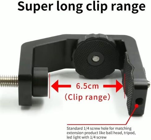 REFLEX CAMERA Metal Desk C-Clamp with Mini Ball Head 360° Rotation 1/4"-20 Screw Mount for DSLR Camera, Smartphone, LED Lights & More. Stable Camera & Phone Mount for Photography & Live Streaming in Kuwait