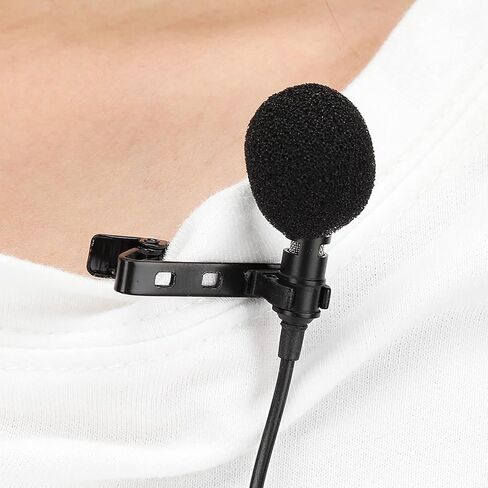 SUNGOOYUE E1 Black Two Head Mini Collar Microphone, Strong Signal Low Noise High Sensitivity Anti Interference, with Stereo Channels, for Singing Music Live Broadcast Recordi in Kuwait