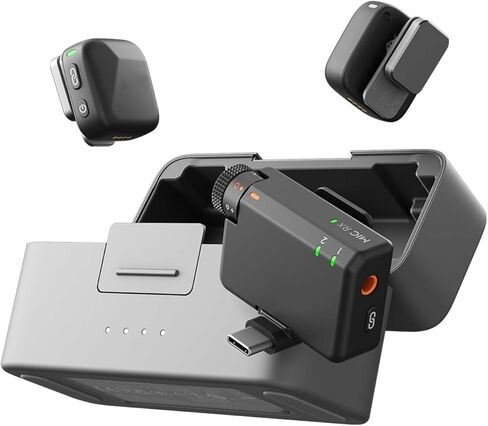 Origianl Mic Mini (2 TX + 1 RX + علبة شحن) لـ DJI Mic Mini، ميكروفون Lavalier اللاسلكي، خفيف الوزن، صوت غني بالتفاصيل، استخدام 48 ساعة، إلغاء الضوضاء، الحد التلقائي، مدونة الفيديو، البث in Kuwait