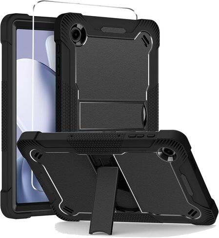 متوافق مع حافظة T-Mobile Revvl Tab 2، وواقي الشاشة، ثلاث طبقات متعددة الوظائف مع مسند مضاد للصدمات لحافظة الكمبيوتر اللوحي T-Mobile Revvl Tab 2 مقاس 10.1 بوصة (وردي) in Kuwait